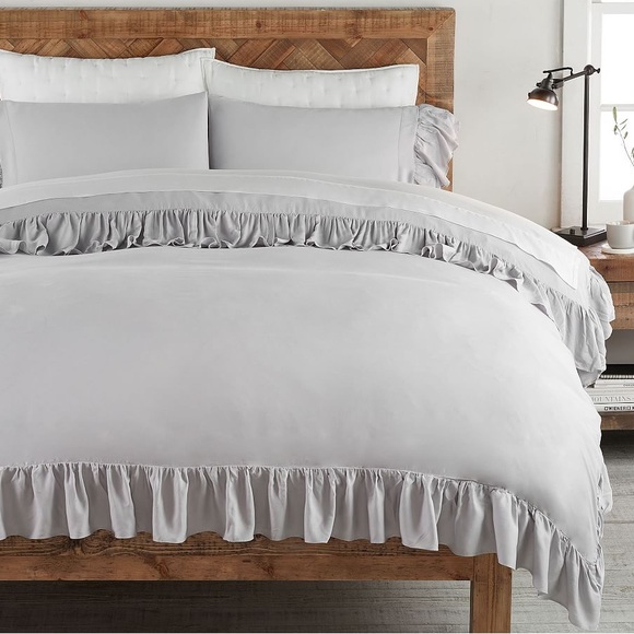 Pottery Barn Bedding Pottery Barn Tencel Ruffle Full Queen Duvet